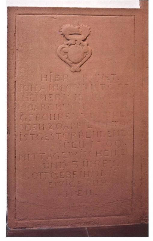 Geheimnisvoller Grabstein in der Michaeliskirche in Blankenloch